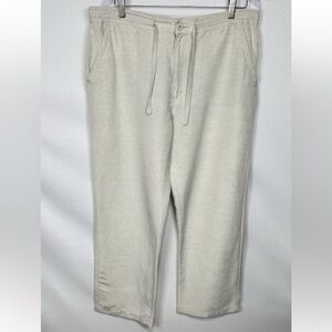 Cubavera Light Gray-Beige Linen Blend Pants Men's Size Large Lightweight Beach